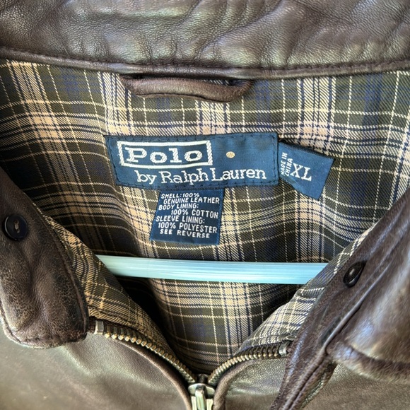 Vintage Polo Ralph Lauren Bomber Jacket Coat Brown Soft Leather - Picture 6 of 10